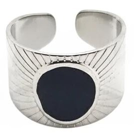 Anillo de acero quirurgico con negro